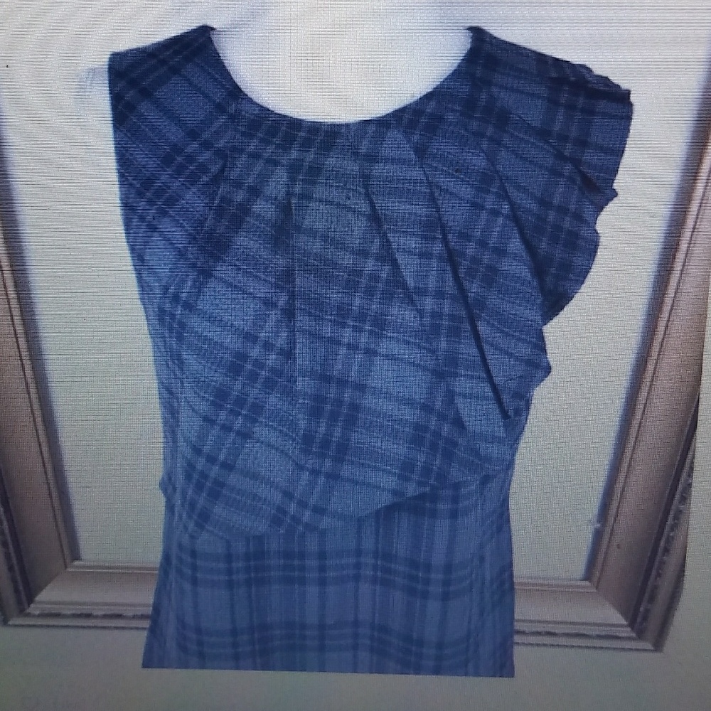 🌟Banana Republic Blue Sleeveless Blouse - Picture 5 of 8